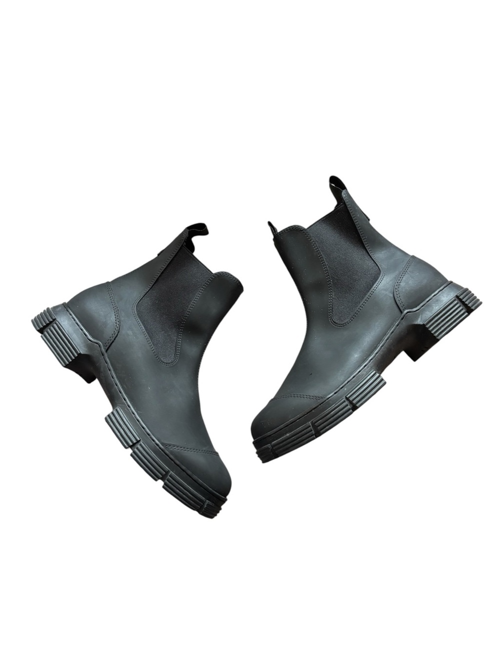GANNI Recycled Rubber Chelsea Boot Black streetwear moto bikercore 41/9.5-10
